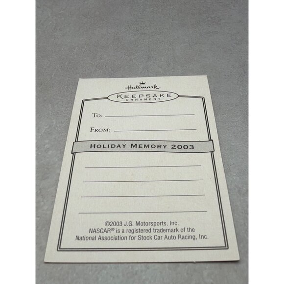 Hallmark Keepsake Ornament Jimmie Johnson NASCAR 2003 Holiday Decoration Racing - Picture 7 of 7